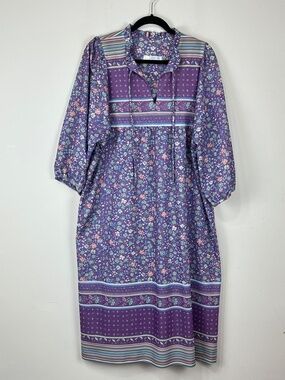 Vintage Lorac Original Women's Floral Robe Mumu Sz 22 Cottagecore Grannycore